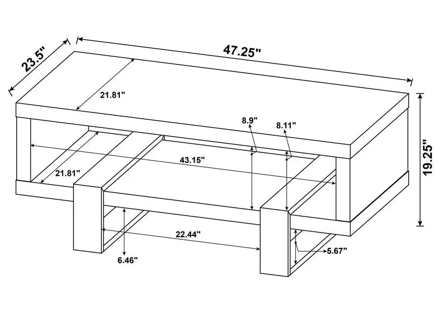 Adelynn Coffee Table with Shelf Grey Driftwood