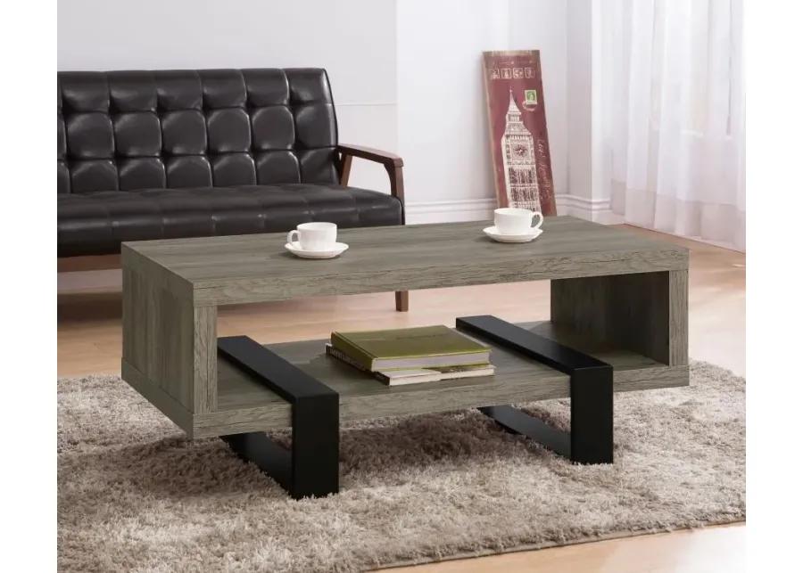 Adelynn Coffee Table with Shelf Grey Driftwood