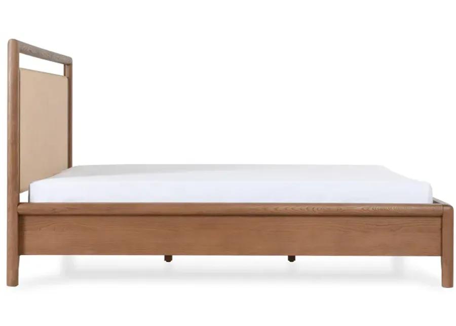 Corda Oak Veneer Queen Bed Nut Brown/Natural