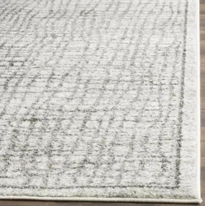 Adirondack Contemporary Silver / Ivory 2'-6" X 12' Powerloomed Rug