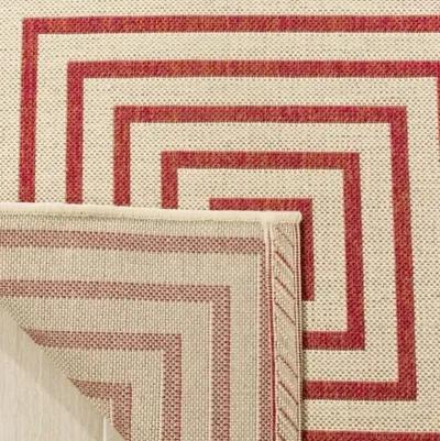 LINDEN 123 Collection LND123Q-6SQ Red / Creme 6'-7" X 6'-7" Square