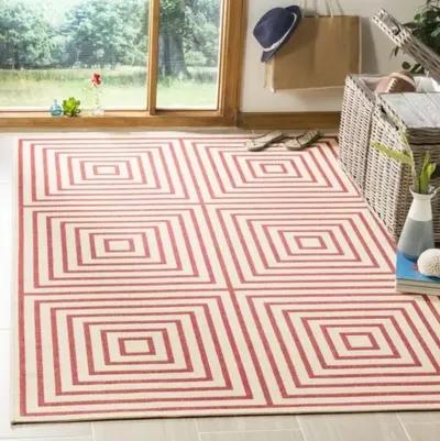 LINDEN 123 Collection LND123Q-6SQ Red / Creme 6'-7" X 6'-7" Square