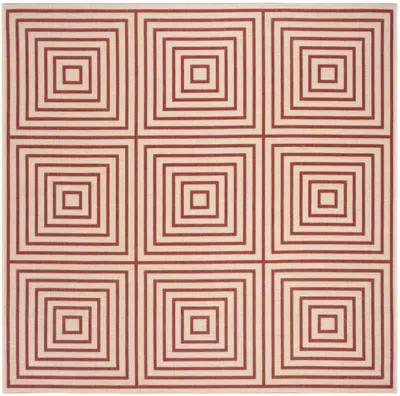 LINDEN 123 Collection LND123Q-6SQ Red / Creme 6'-7" X 6'-7" Square