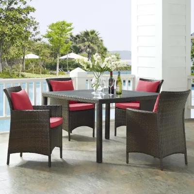 Conduit 5 Piece Outdoor Patio Wicker Rattan Set