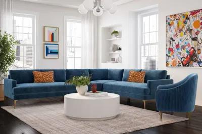 Serena Blue Velvet Large L-Sectional