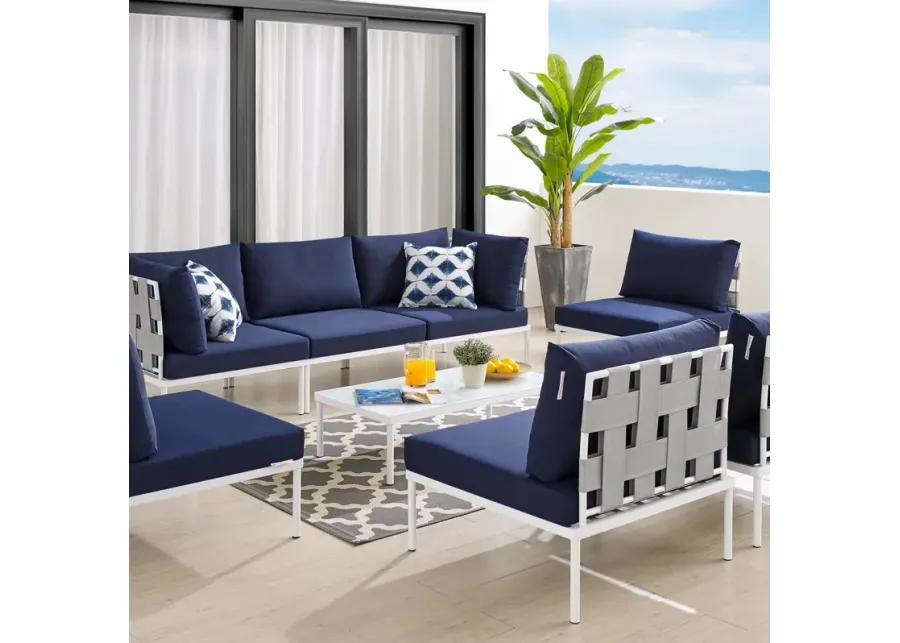 Harmony 8-Piece  Sunbrella® Outdoor Patio All Mesh Sectional Sofa Set