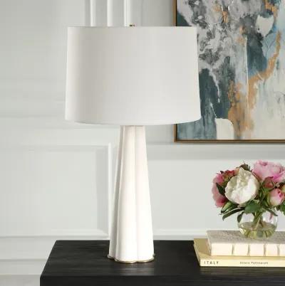 Satin White Glaze Ceramic Table Lamp