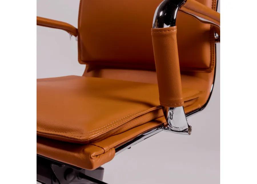 Gunar Pro Low Back Office Chair in Cognac with Chrome Base