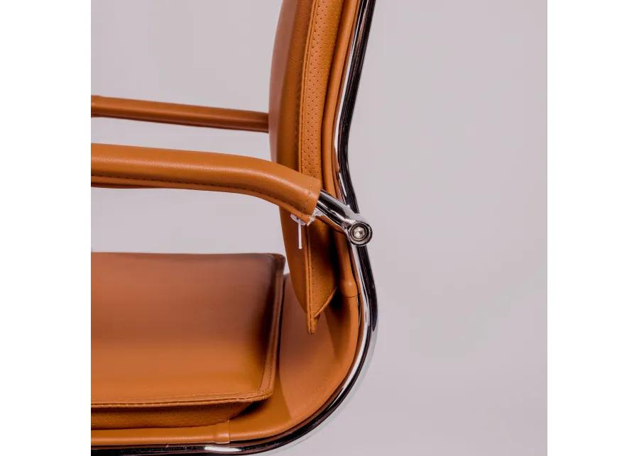 Gunar Pro Low Back Office Chair in Cognac with Chrome Base