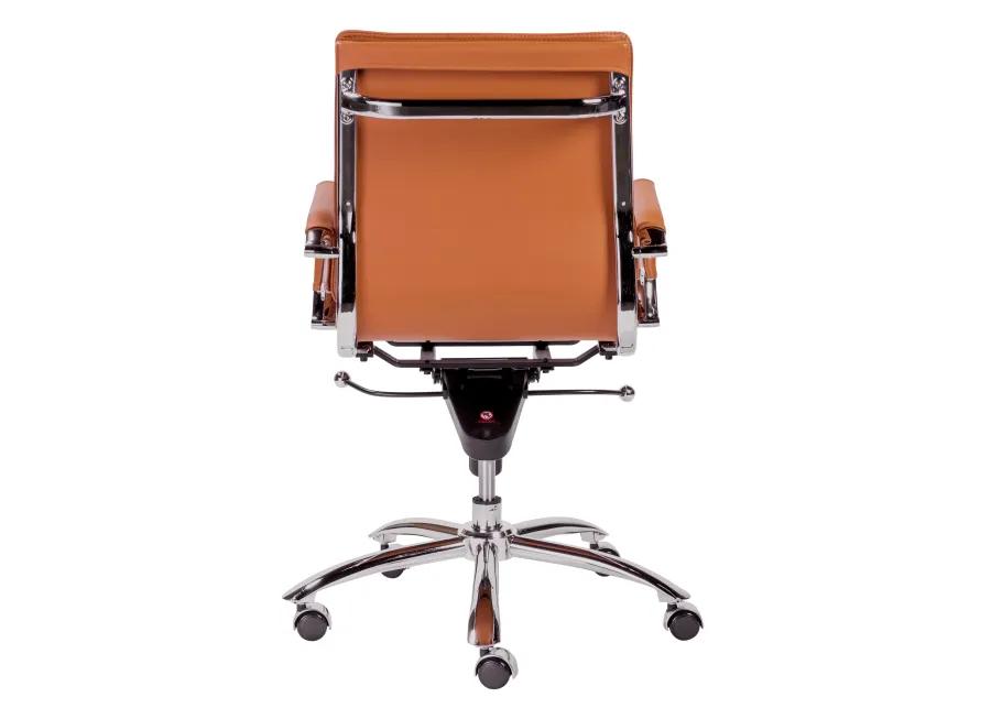 Gunar Pro Low Back Office Chair in Cognac with Chrome Base