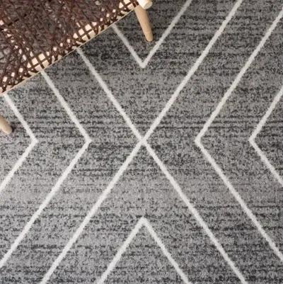 ADIRONDACK Contemporary Dark Grey / Ivory 2'-6" X 8' Powerloomed Rug