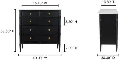 Eleanor 5 Drawer Chest Black