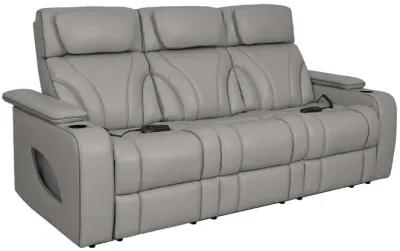 Octavia 86" Zero Gravity Power Reclining Sofa with Heat and Massage in Silver and Gray Leather