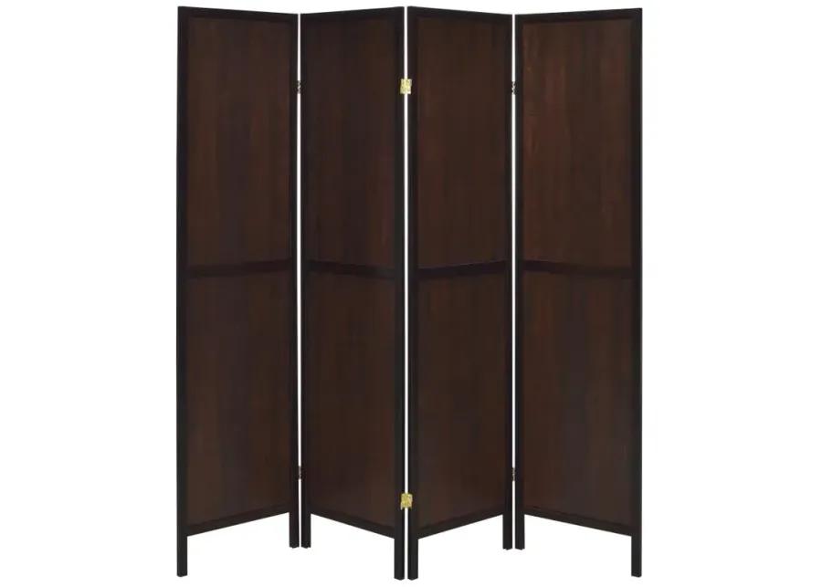 Deepika 4-panel Folding Screen Tobacco and Cappuccino