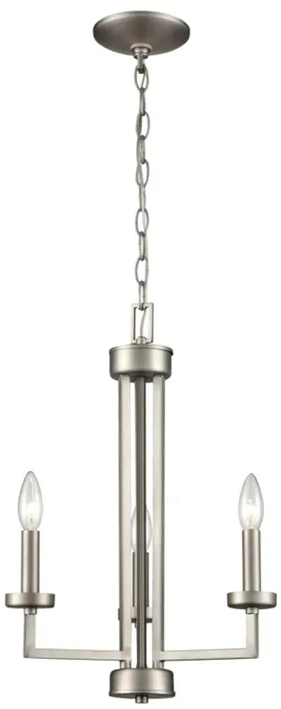 West End 15" Wide 3-Light Chandelier - Brushed Nickel