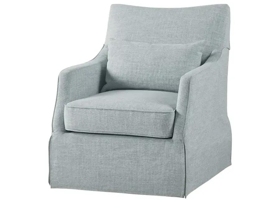 Martha Stewart London Light Blue Skirted Swivel Chair