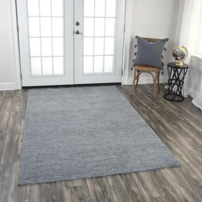 Mason Park Gray Solid/Tone on Tone Recycled Polyester 7'6" x 9'6" Rectangle Rug