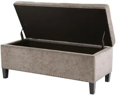 Madison Park Shandra II Taupe Tufted Top Soft Close Storage Bench