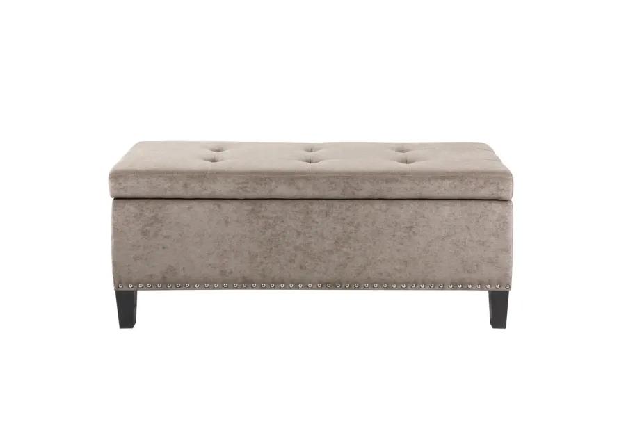 Madison Park Shandra II Taupe Tufted Top Soft Close Storage Bench