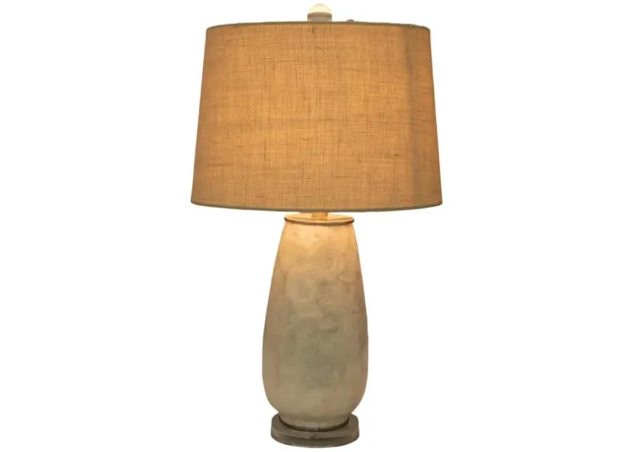 28" Capiz Table Lamp Acrylic Base, Champagne