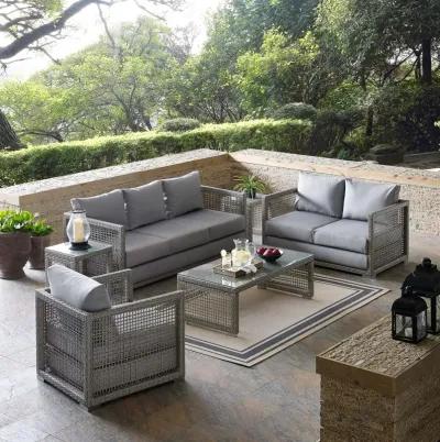 Aura 6 Piece Outdoor Patio Wicker Rattan Set