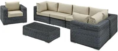 Summon 7 Piece Outdoor Patio Sunbrella® Sectional Set