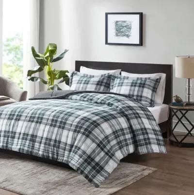 Madison Park Essentials Parkston Black/White 3M Scotchgard Down Alternative All Season Comforter Set