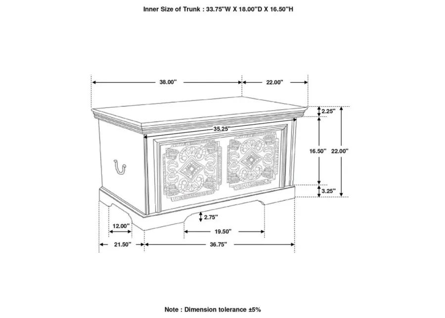 Nilay Rectangular Storage Trunk White Washed and Black