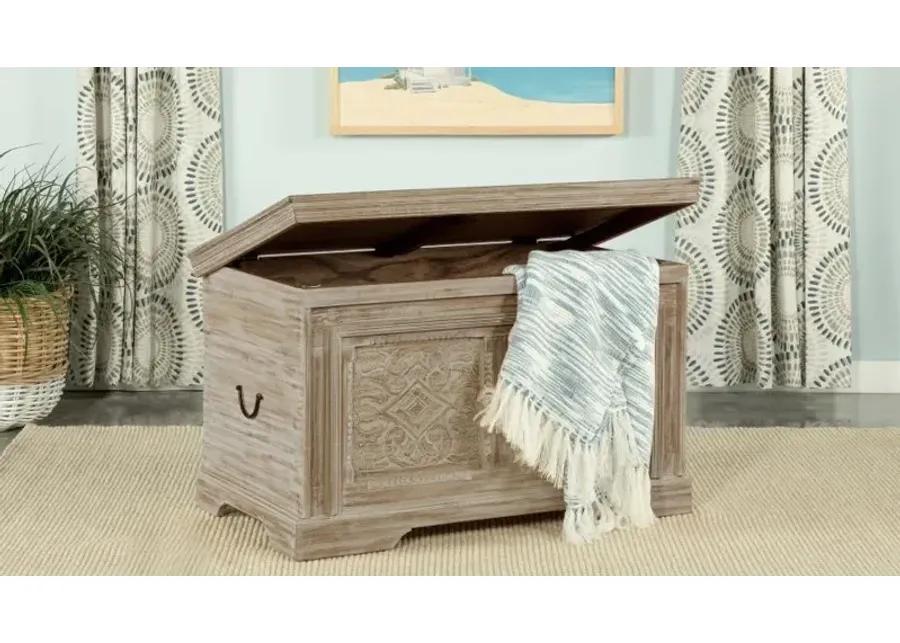 Nilay Rectangular Storage Trunk White Washed and Black