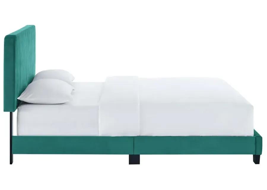 Celine Channel Tufted Performance Velvet King Platform Bed