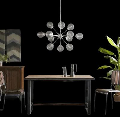 INK+IVY Paige Silver 12-Light Chandelier with Oversized Globe Bulbs