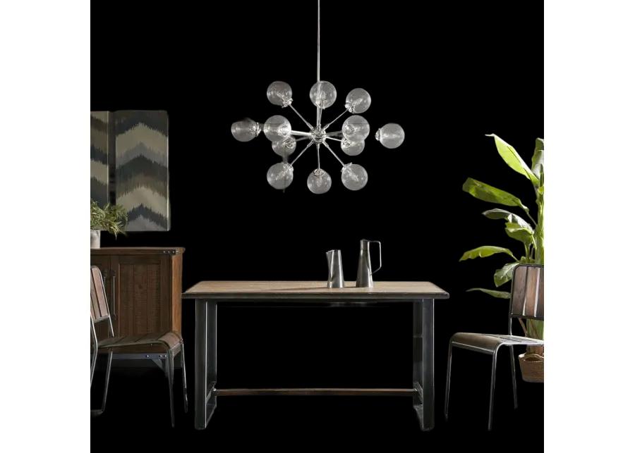 INK+IVY Paige Silver 12-Light Chandelier with Oversized Globe Bulbs