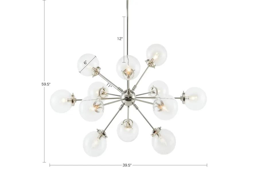 INK+IVY Paige Silver 12-Light Chandelier with Oversized Globe Bulbs