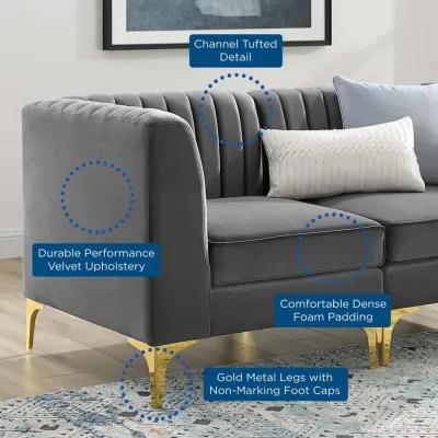 Triumph Channel Tufted Performance Velvet 4-Seater Sofa