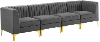 Triumph Channel Tufted Performance Velvet 4-Seater Sofa