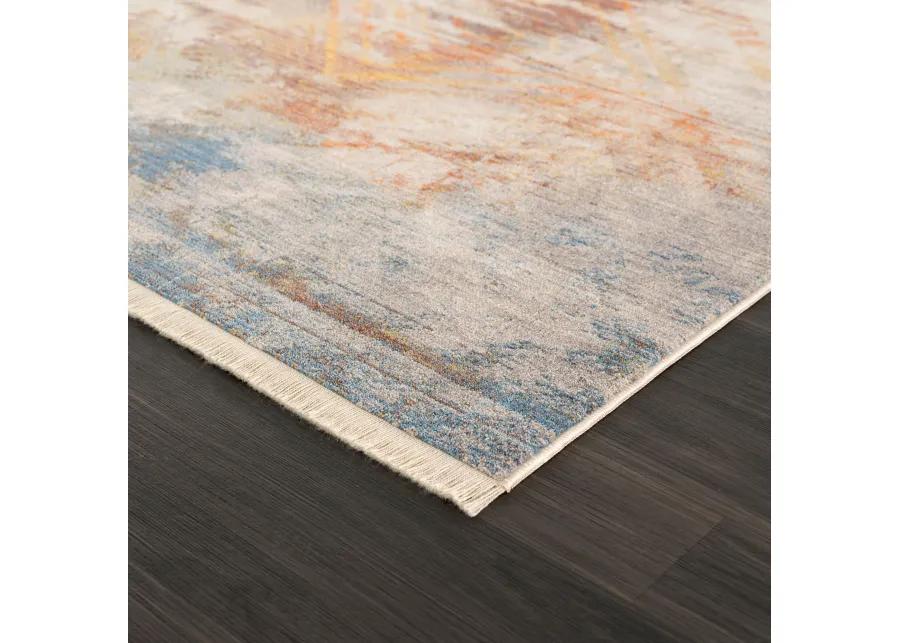 Hana Distressed Geometric Abstract Overlay Area Rug 9' x 12'