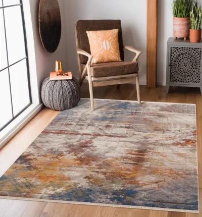 Hana Distressed Geometric Abstract Overlay Area Rug 9' x 12'