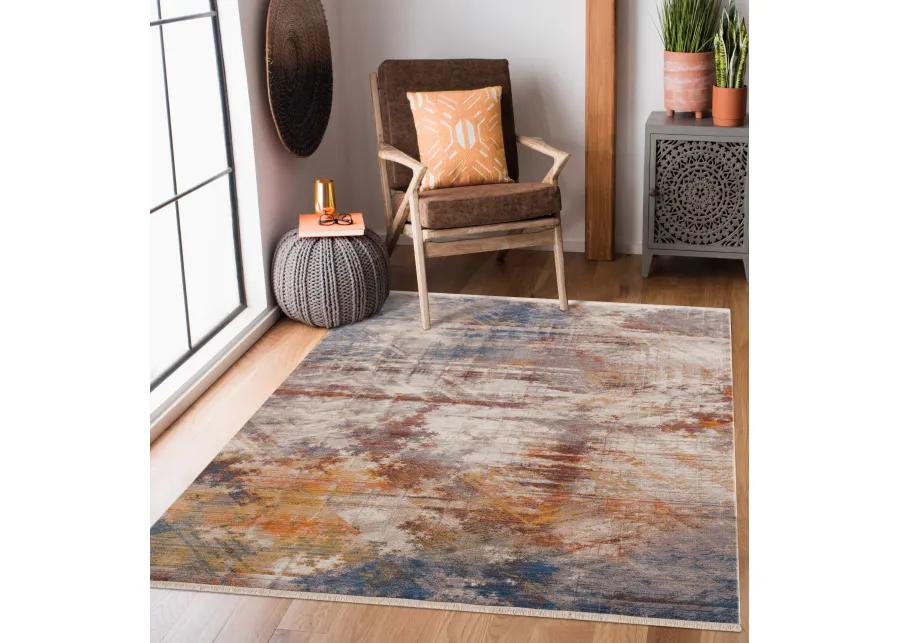 Hana Distressed Geometric Abstract Overlay Area Rug 9' x 12'