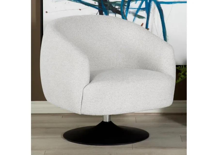 Aarav Upholstered Swivel Accent Chair Beige And Matte Black