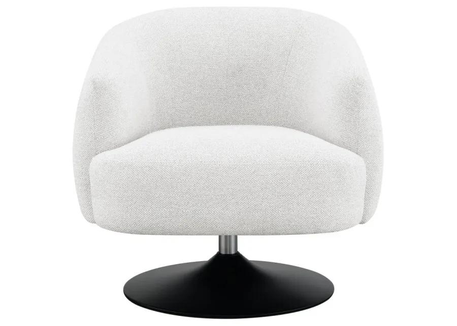 Aarav Upholstered Swivel Accent Chair Beige And Matte Black