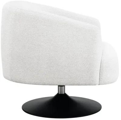 Aarav Upholstered Swivel Accent Chair Beige And Matte Black