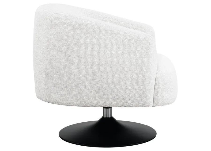 Aarav Upholstered Swivel Accent Chair Beige And Matte Black