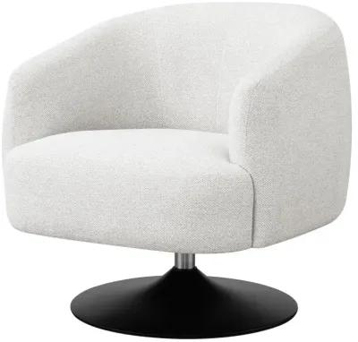 Aarav Upholstered Swivel Accent Chair Beige And Matte Black