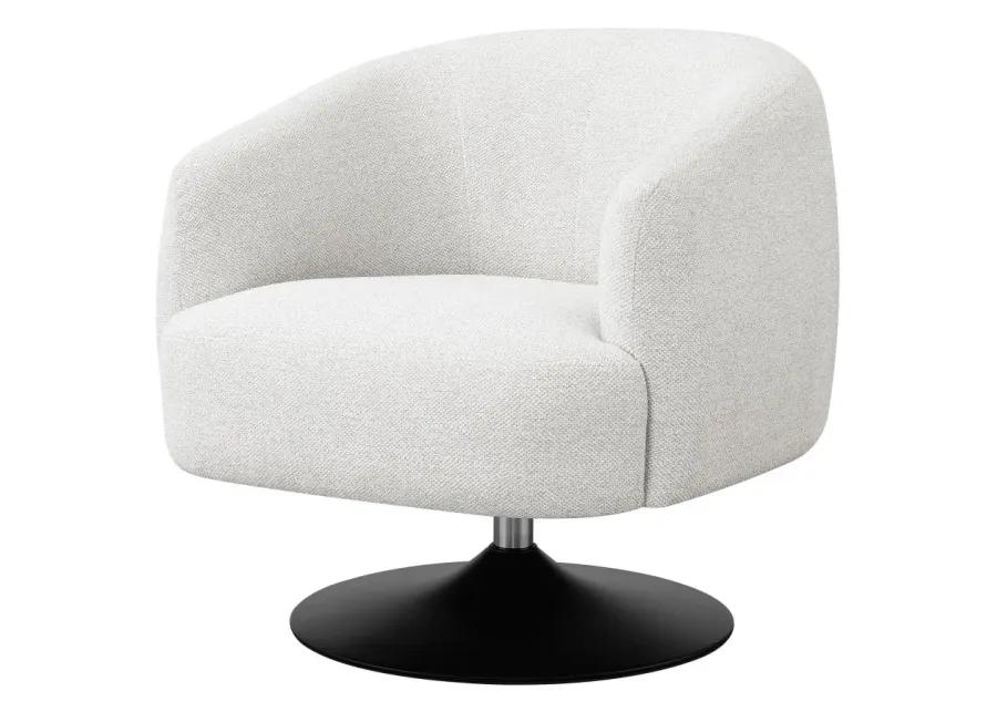 Aarav Upholstered Swivel Accent Chair Beige And Matte Black