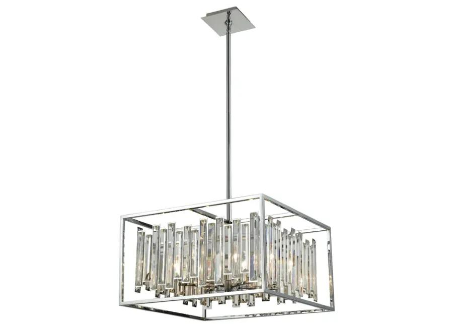 Rivona 6-Light Chandelier in Polished Chrome with Clear Crystal