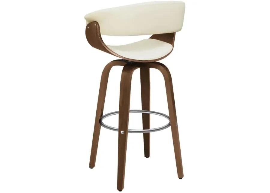 Zion Upholstered Swivel Bar Stool Walnut and Ecru