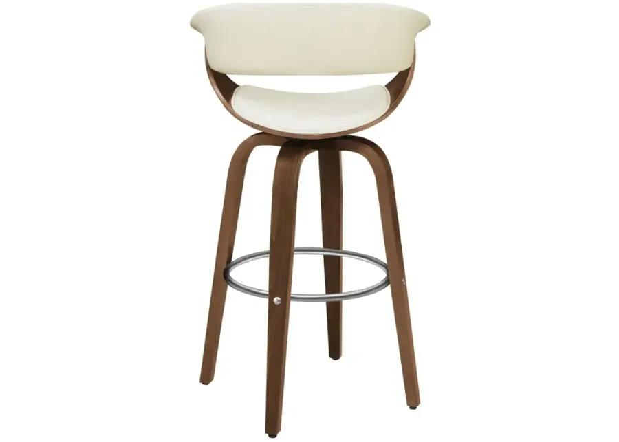 Zion Upholstered Swivel Bar Stool Walnut and Ecru