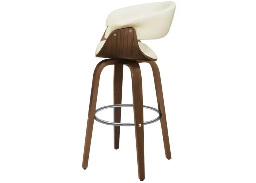 Zion Upholstered Swivel Bar Stool Walnut and Ecru