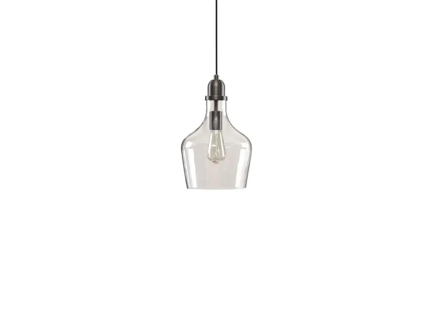 Hampton Hill Auburn Bronze/Clear Bell Shaped Glass Pendant