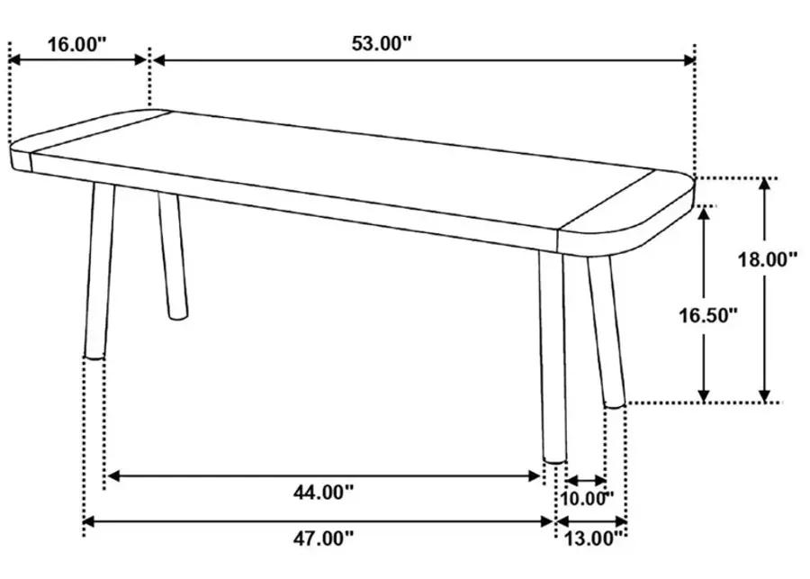 Maverick Rectangular Dining Bench Natural Mango and Black